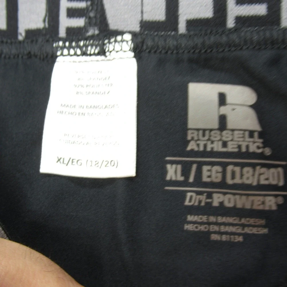 Russell Athletic Compression Pants Youth XL Black Big 5 Tights PUll-On 26x28 NEW